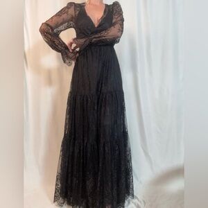 Baltic Born Black Lace Long Sleeve Dress